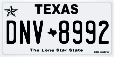 TX license plate DNV8992