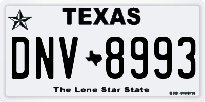 TX license plate DNV8993