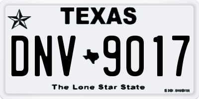 TX license plate DNV9017