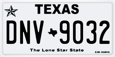 TX license plate DNV9032