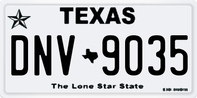 TX license plate DNV9035