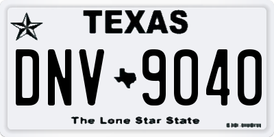 TX license plate DNV9040