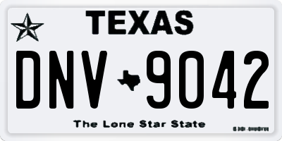 TX license plate DNV9042