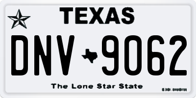 TX license plate DNV9062