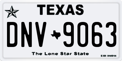 TX license plate DNV9063