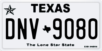 TX license plate DNV9080
