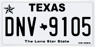 TX license plate DNV9105