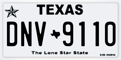 TX license plate DNV9110