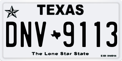 TX license plate DNV9113
