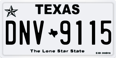 TX license plate DNV9115