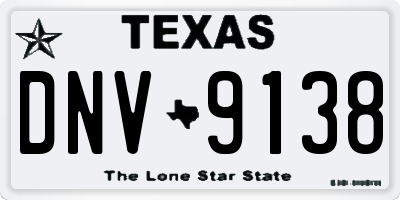 TX license plate DNV9138