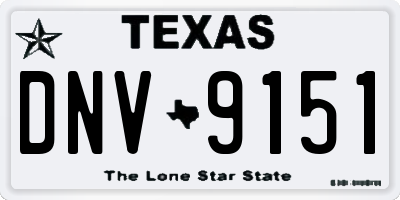 TX license plate DNV9151
