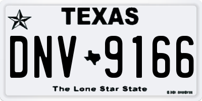 TX license plate DNV9166