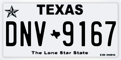 TX license plate DNV9167