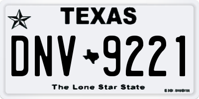 TX license plate DNV9221