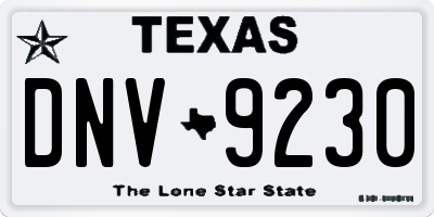 TX license plate DNV9230