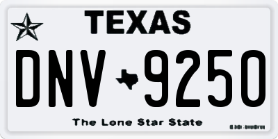 TX license plate DNV9250