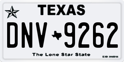 TX license plate DNV9262