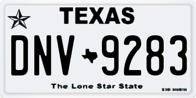 TX license plate DNV9283