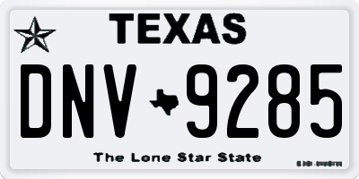 TX license plate DNV9285