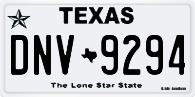 TX license plate DNV9294