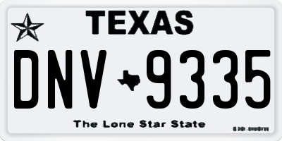 TX license plate DNV9335