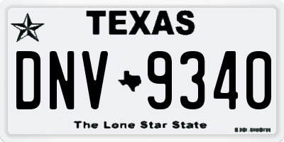 TX license plate DNV9340