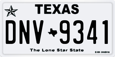 TX license plate DNV9341