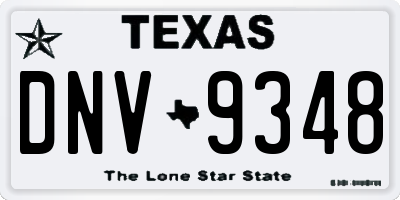 TX license plate DNV9348