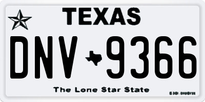 TX license plate DNV9366