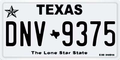 TX license plate DNV9375