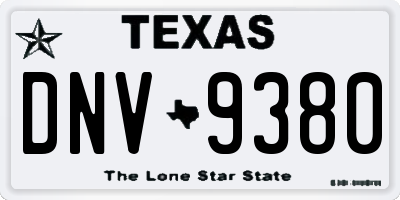 TX license plate DNV9380