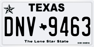 TX license plate DNV9463