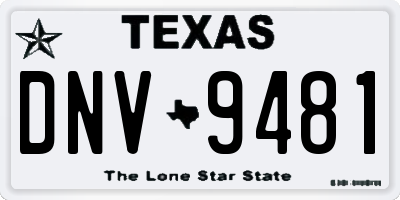 TX license plate DNV9481