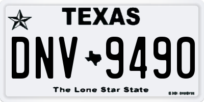 TX license plate DNV9490