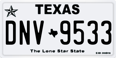 TX license plate DNV9533