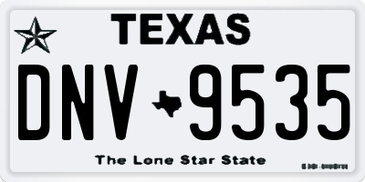TX license plate DNV9535