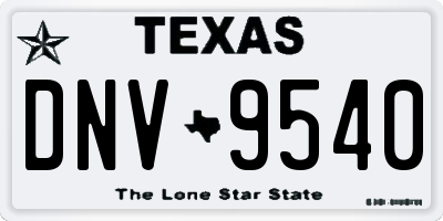 TX license plate DNV9540