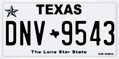 TX license plate DNV9543