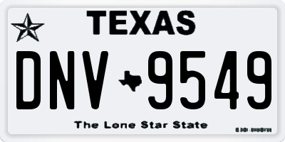 TX license plate DNV9549