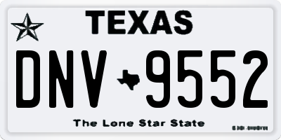 TX license plate DNV9552