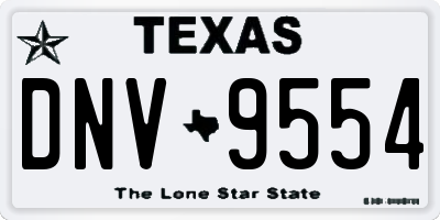 TX license plate DNV9554