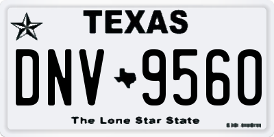 TX license plate DNV9560
