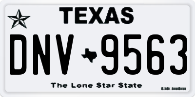 TX license plate DNV9563