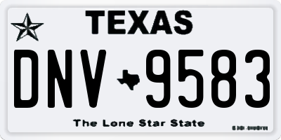 TX license plate DNV9583