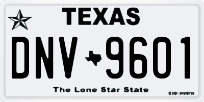 TX license plate DNV9601