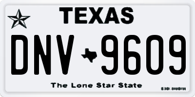 TX license plate DNV9609