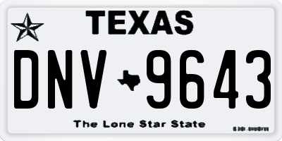 TX license plate DNV9643