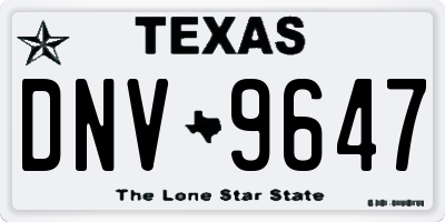 TX license plate DNV9647