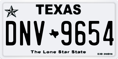 TX license plate DNV9654